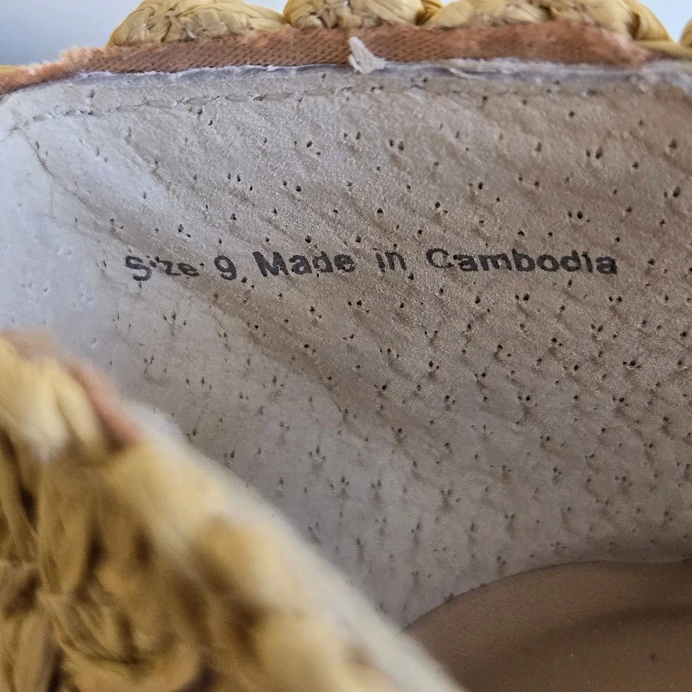 Dolce Vita Woven Raffia Double Strap Mary Jane Flats Natural Beige Size 9